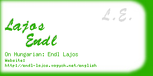 lajos endl business card